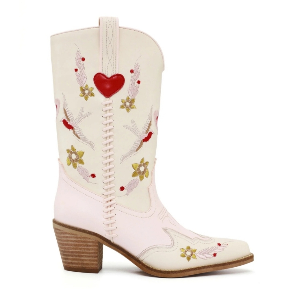 Women’s Western Floral Hummingbird Cowgirl Mid-Calf Boots 8M
